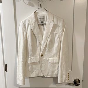 Banana Republic white cotton blazer
